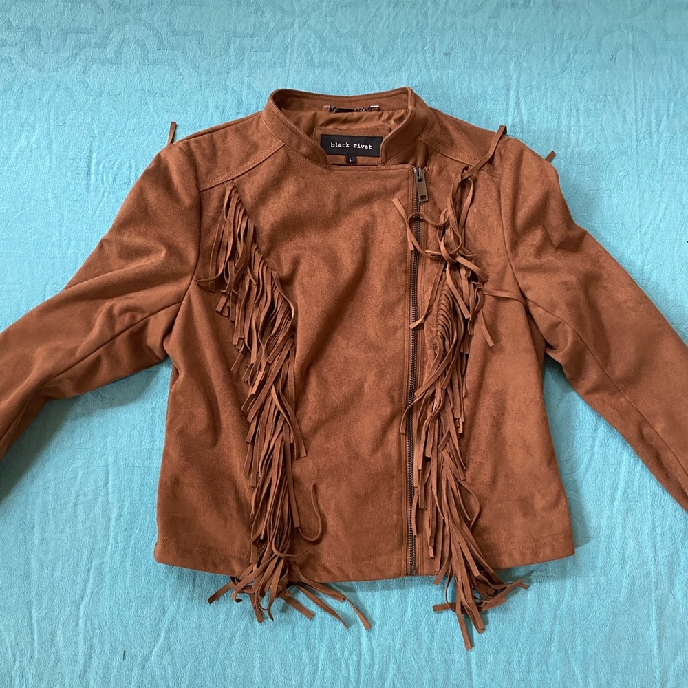 Fringe suede jacket